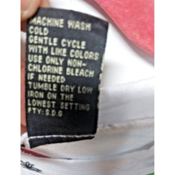 Sara Studio Womens top Sz M white orange flamingos Pineapples Tropical Knit EUC - Picture 6 of 8